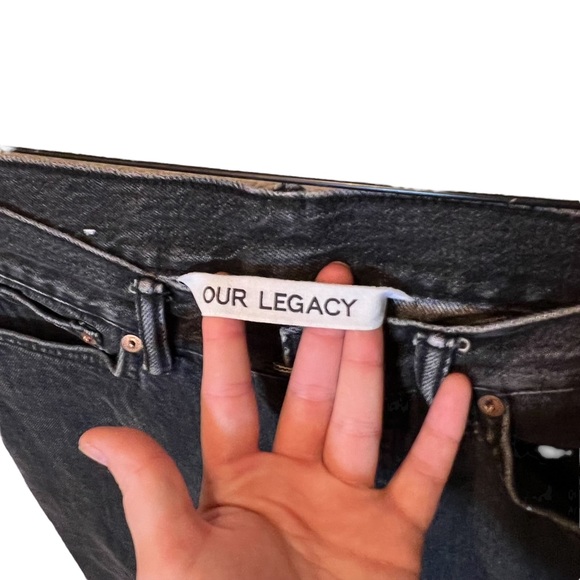 Our Legacy Men’s First Cut Washed Black Button Fly Jeans - Picture 6 of 9